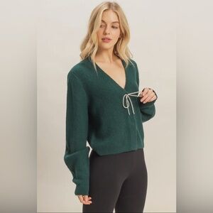 Emerald Green V-Neck Sweater